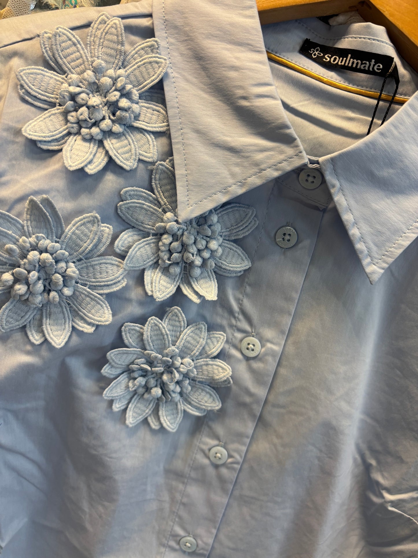Soulmate blouse bloem blauw