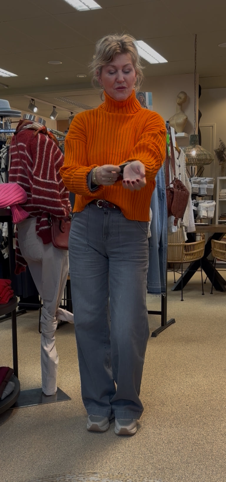 COJ wide leg jeans grijs l30