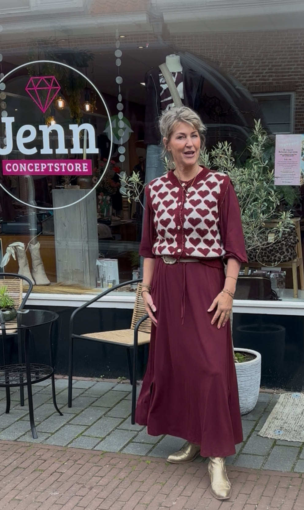 BINDI Jersey top Bordeaux