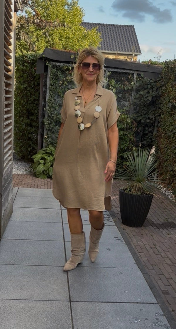 Jurk viscose zand