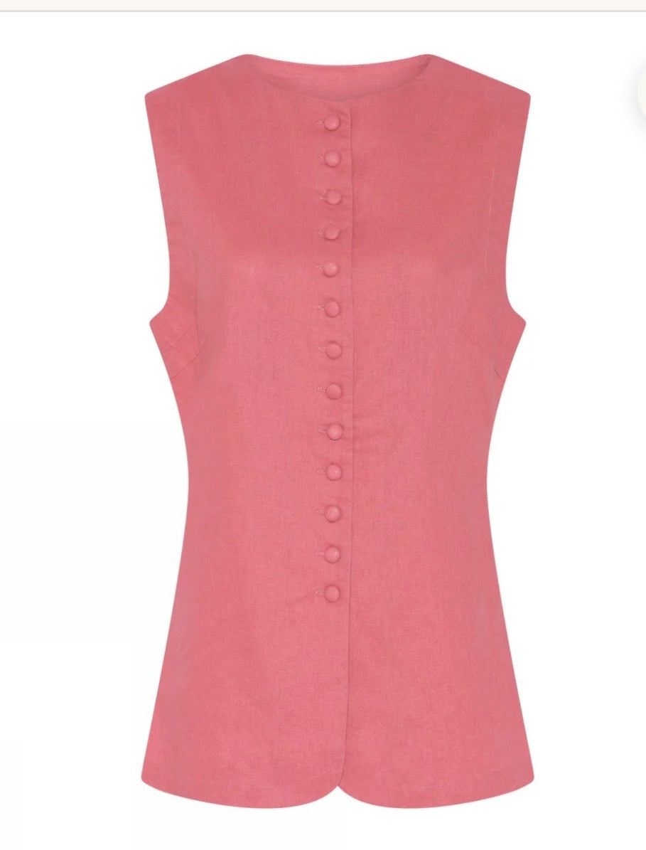 Soulmate gilet linnen mix
