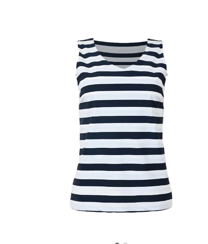 Maicazz shirt korte mouw navy stripe travel
