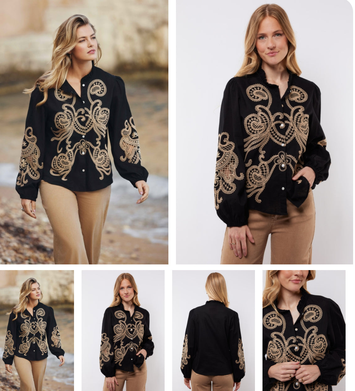 Csthelabel blouse zwart met Kant details