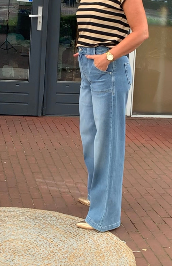 COJ jeans wide leg Lulu l32 in mid blue