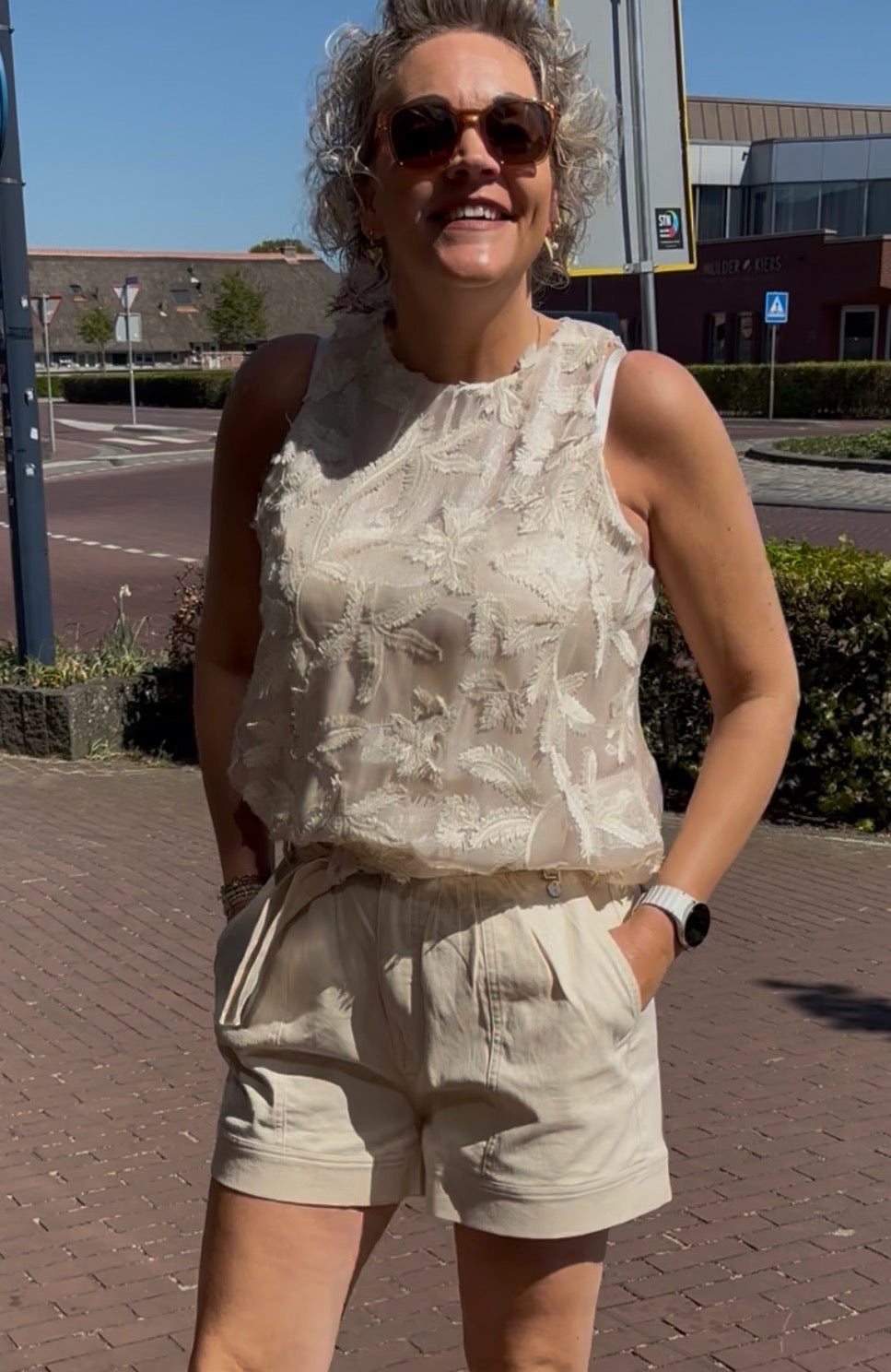Maicazz /Zizo top Talulah ligt sand