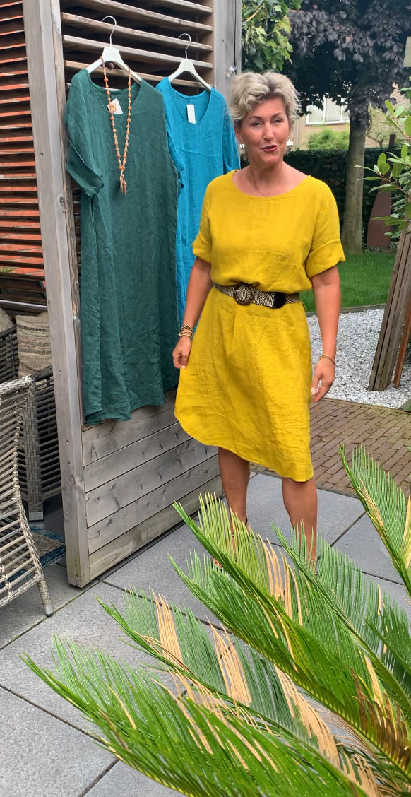 Jurk linnen 3 kleuren
