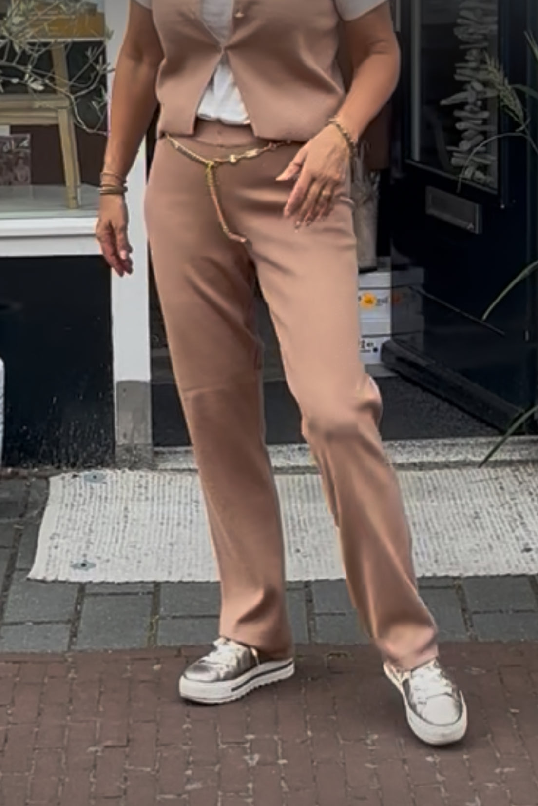 Micha broek knit camel