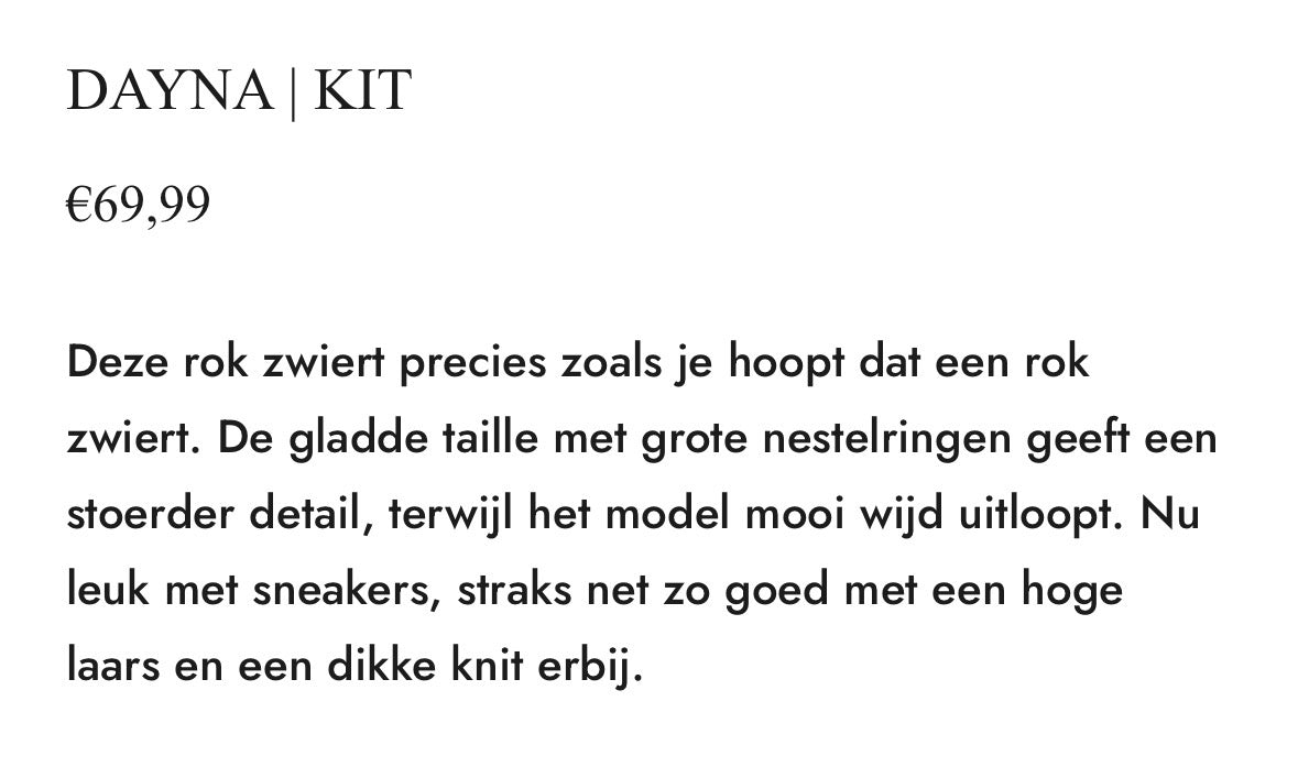 Ivy Beau rok Dayna kit