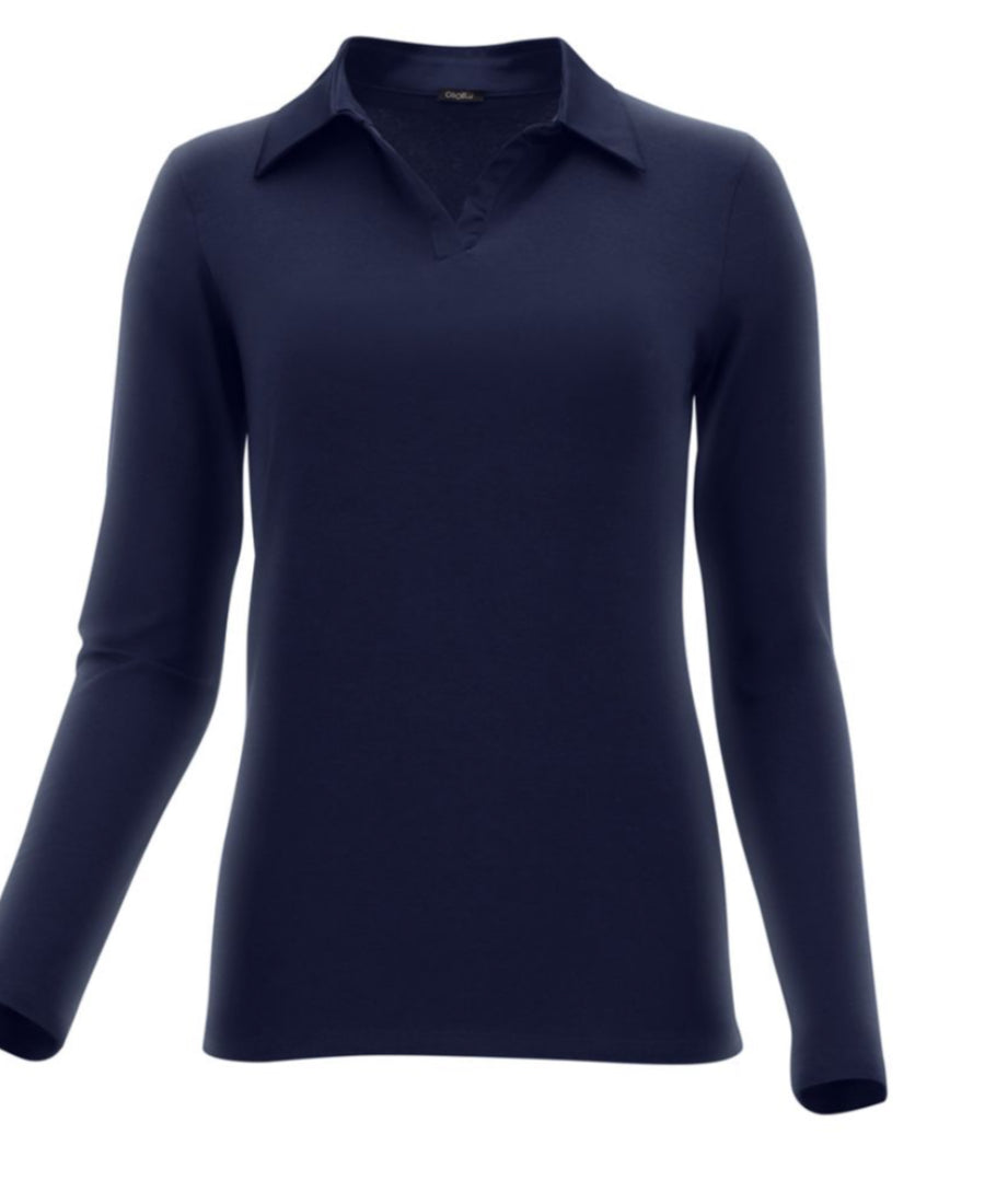 OROBLU long sleeve cotton zand polokraag