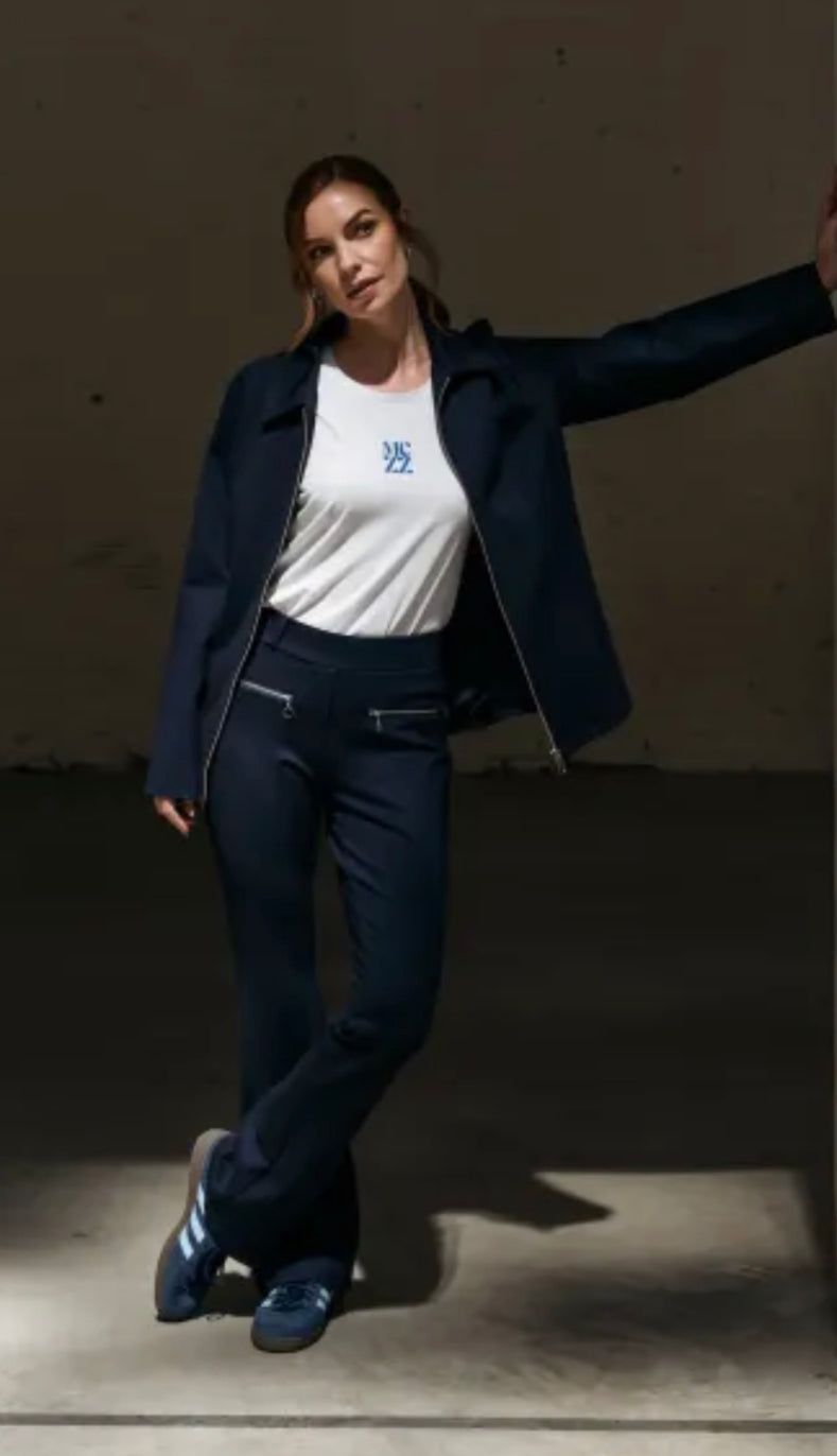 Zizo luxe jersey broek navy