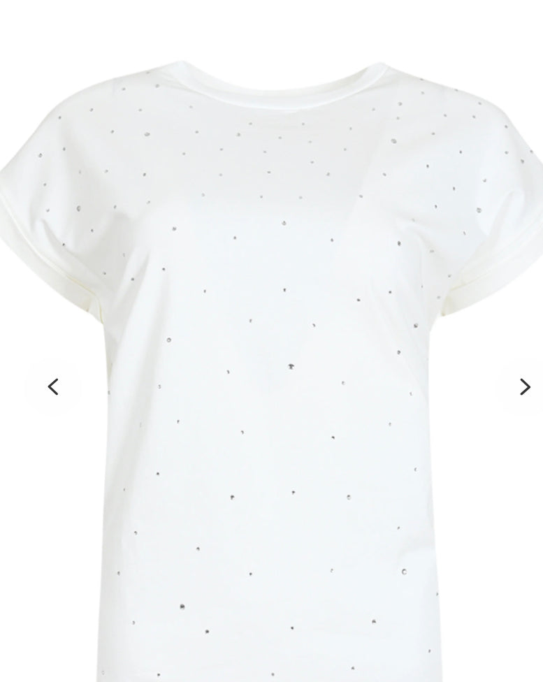 Maicazz shirt Nana offwhite zilver steentjes