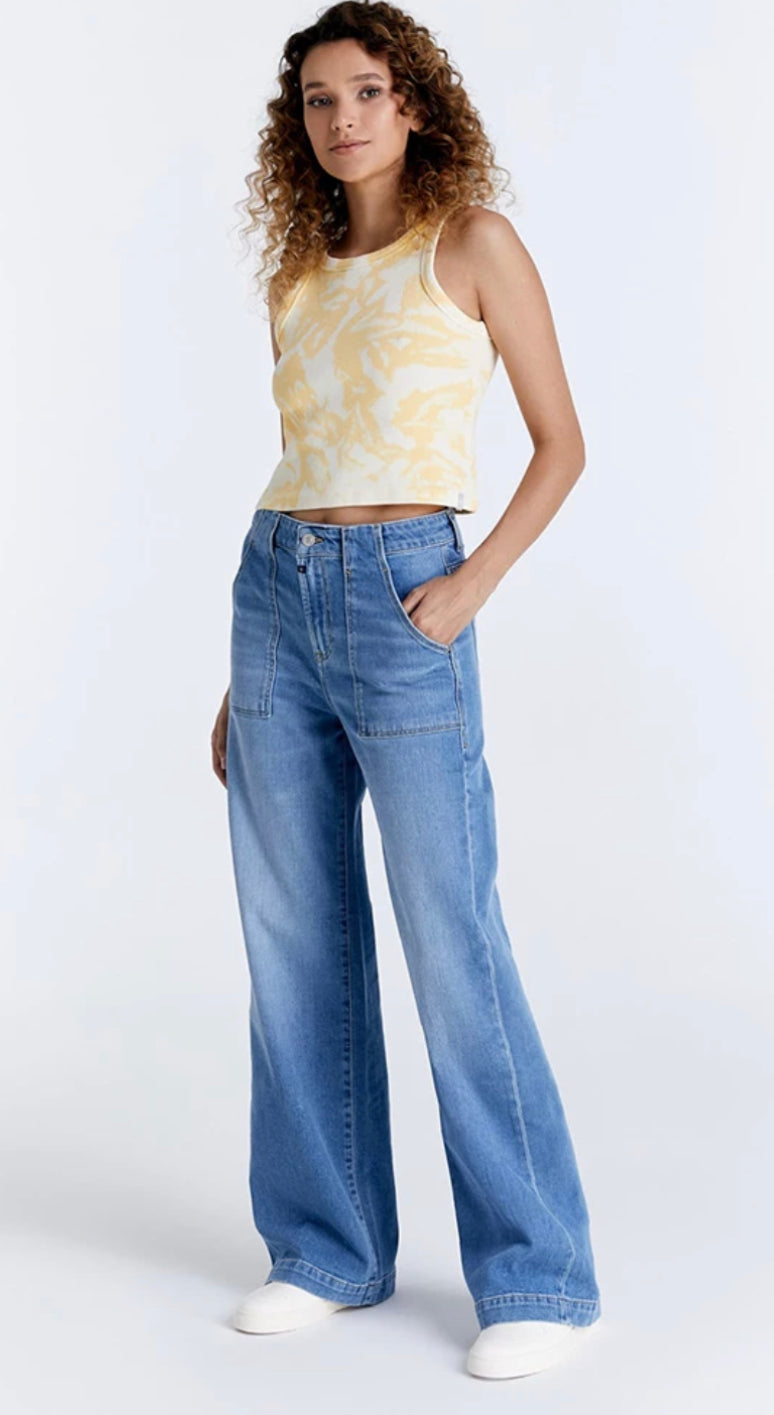 COJ jeans wide leg Lulu l32 in mid blue
