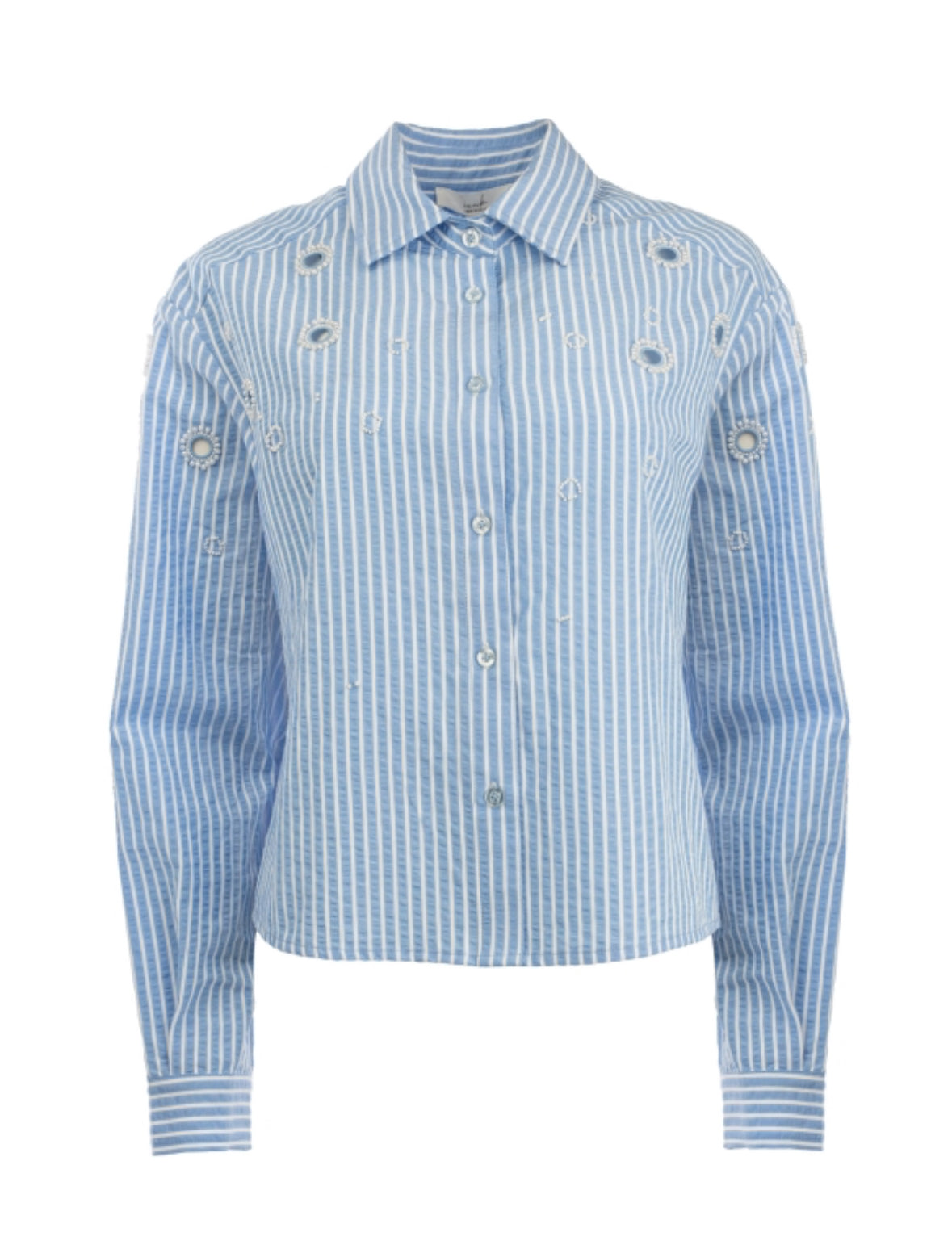 Icnk blouse stripe/ pearl