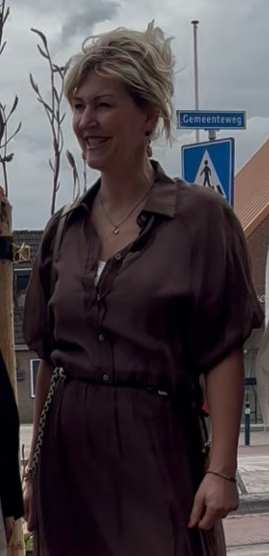 Mark up voile blouse donkerbruin