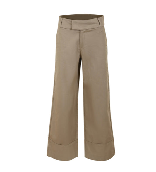 Pure by Zizo wide fit broek Calla dark sand