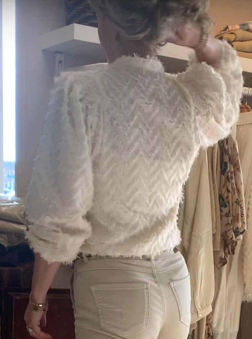 Icnk blouse creme harig
