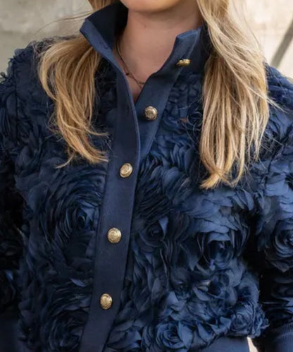Icnk jasje navy  bloem