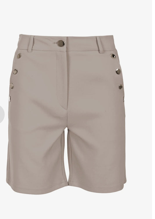 Zizo short Rixy taupe gouden knopen