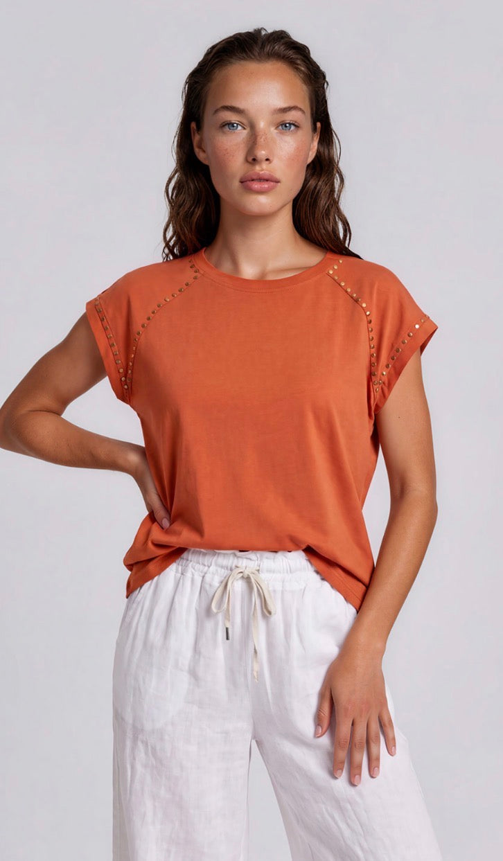 Top met studs brique