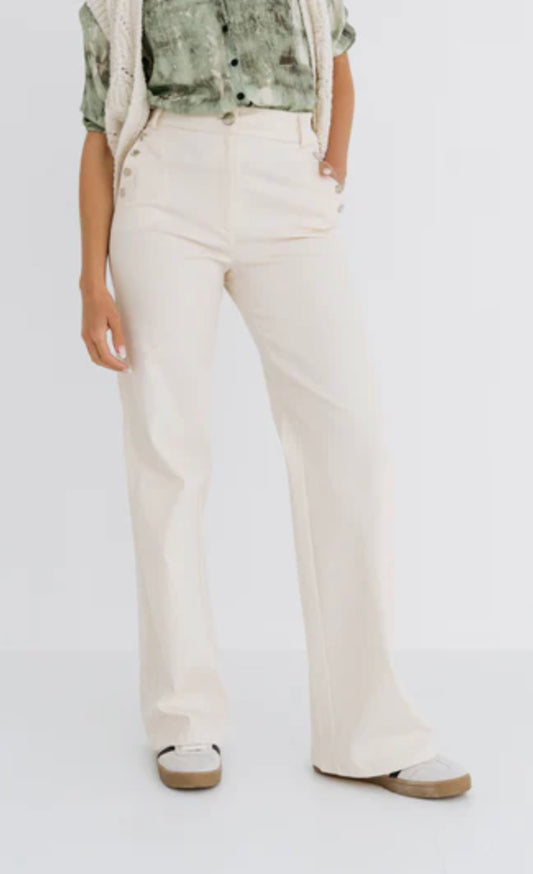Maicazz broek Holly knoop offwhite
