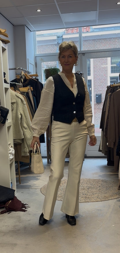 Ragno jersey broek flared offwhite