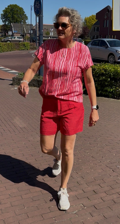 Yest korte broek / short linnen rood