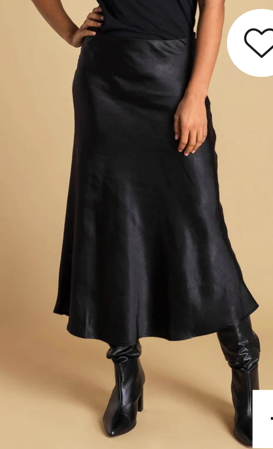 Ivy Beau satijn tok black