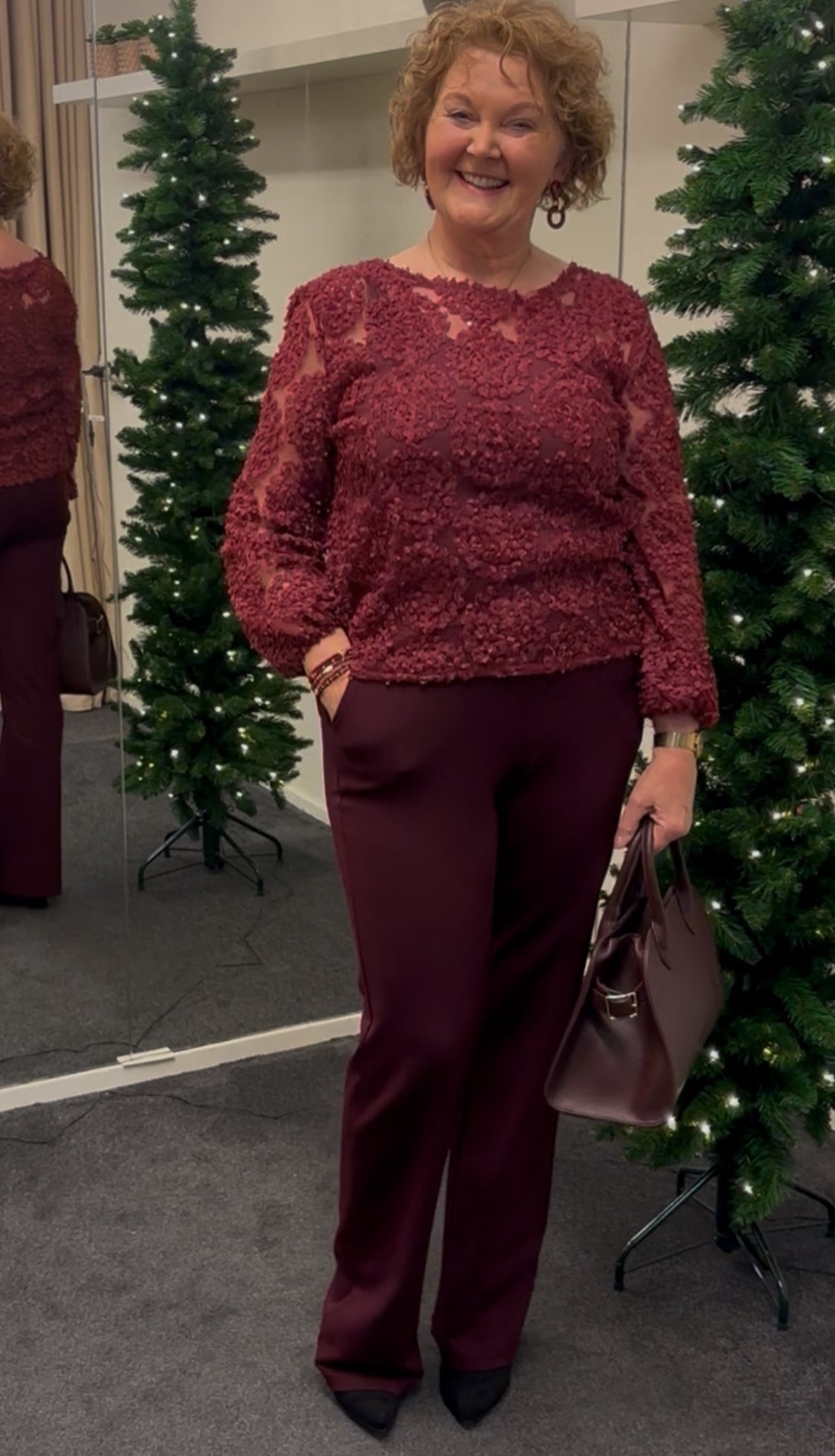 Iz naiz jersey broek Bordeaux