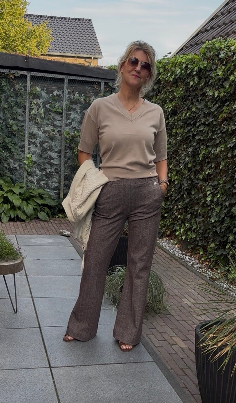 Maicazz Zizo trui v hals taupe