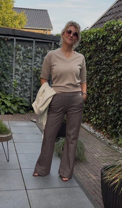 Maicazz Zizo trui v hals taupe