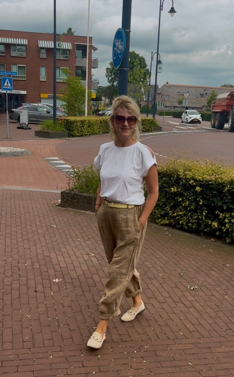 MARTA linnen broek cognac