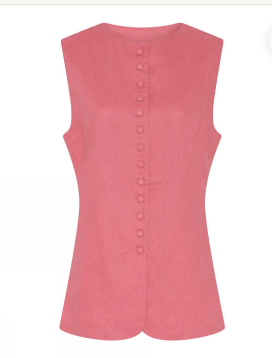 Soulmate gilet linnen mix