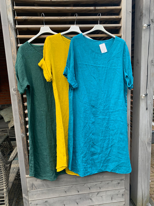 Jurk linnen 3 kleuren