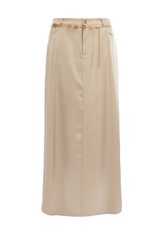 Icnk shiny satin rok incl. riem