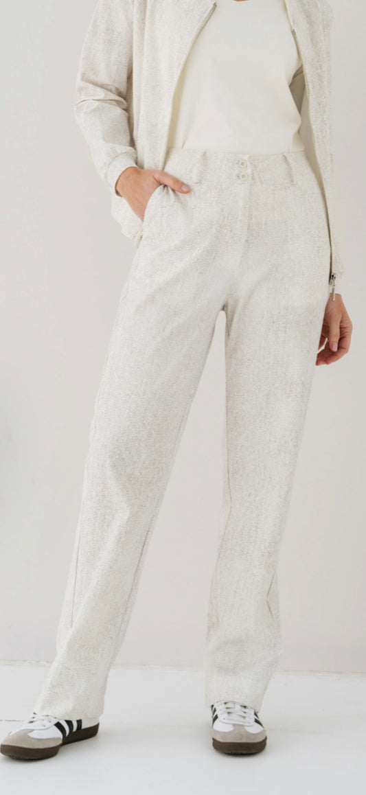 Maicazz travel broek Sarah taupe: wit