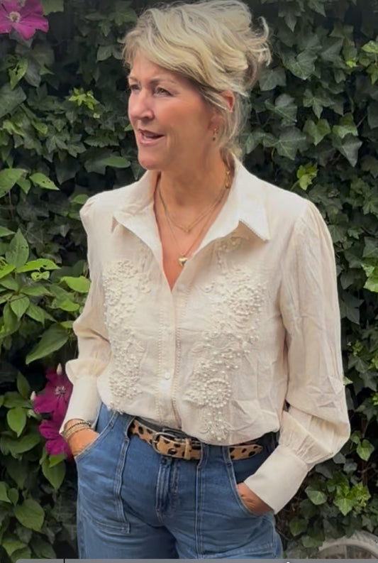 CS the label blouse met parels