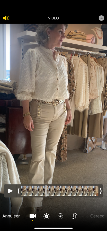 Icnk blouse creme harig