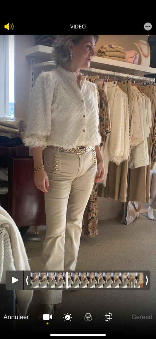 Icnk blouse creme harig