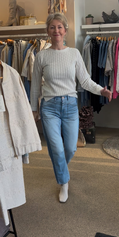 COJ jeans barrel contrast side