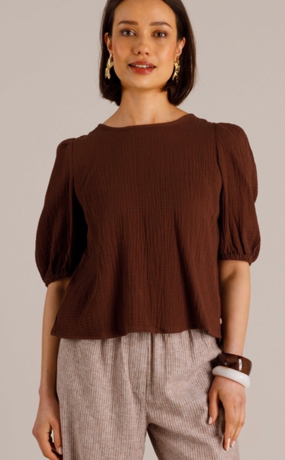 Yest blouse Maja bruin