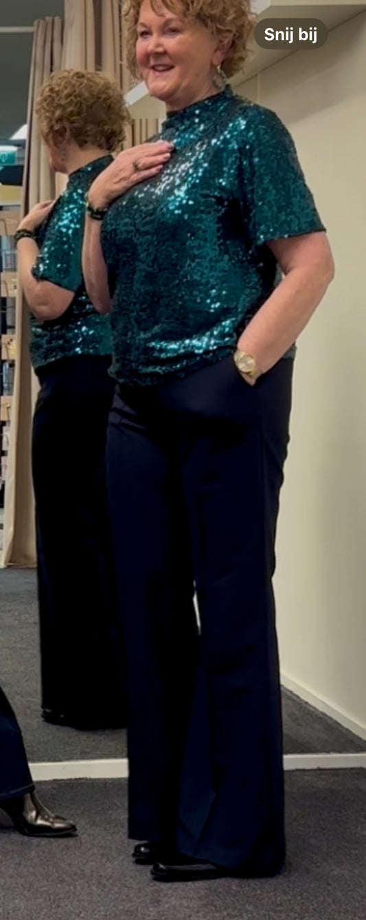 Tq Amsterdam travel broek Alex textured navy