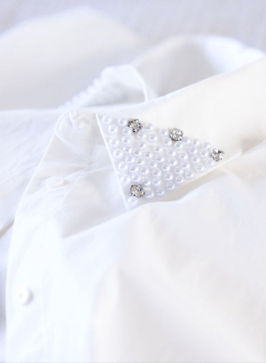 Ivy Beau blouse Parelkraag