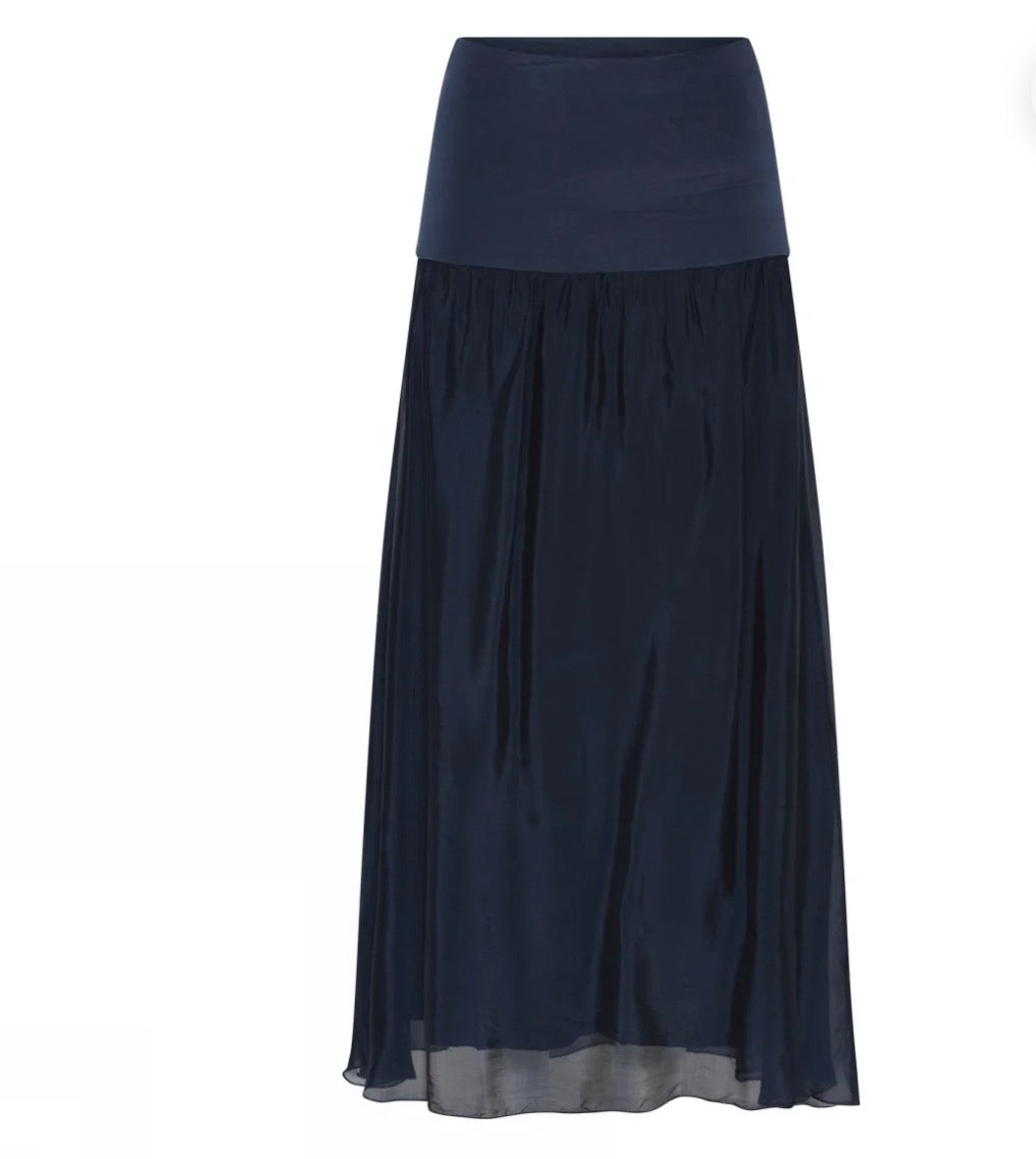 Soulmate voile rok Elenor donkerblauw