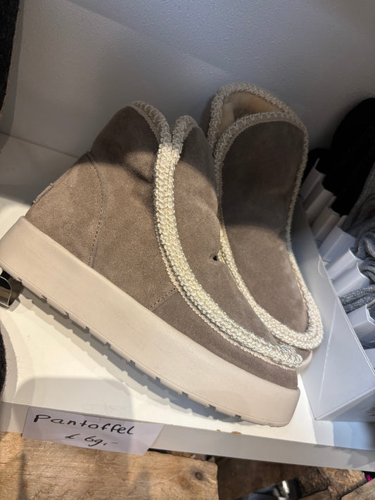 Pantoffel suede bontgevoerd