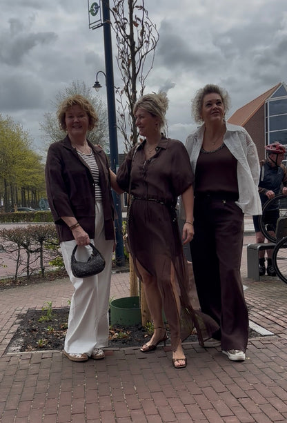 Mark up voile rok donkerbruin