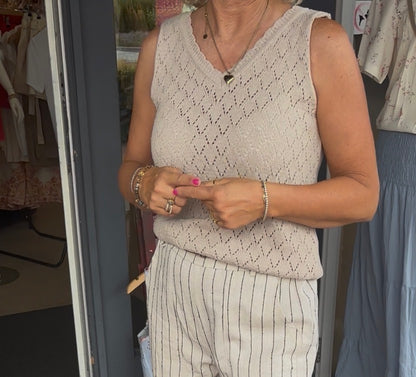 Ivy Beau brei top zand