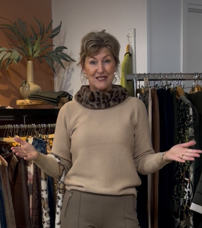 Micha trui camel met bont Rand