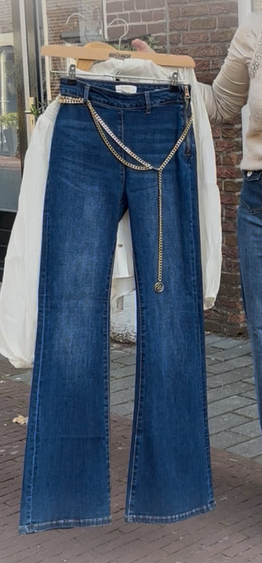 Markup jeans flared incl ketting riem