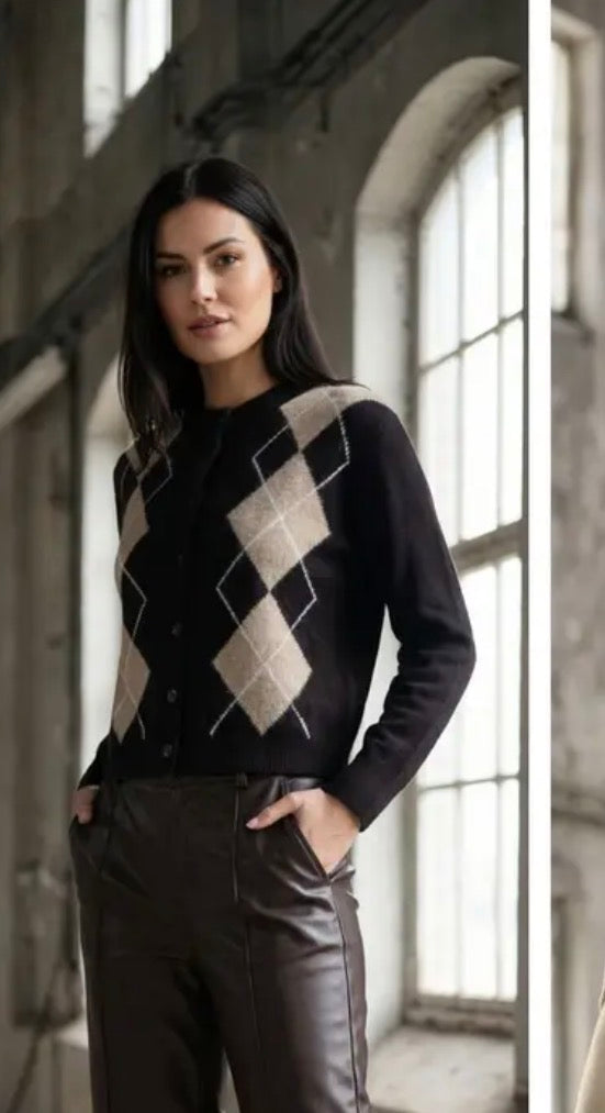 Sophia perla vest bruin ruit