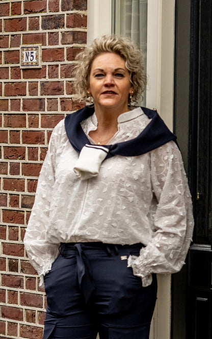 CSTheLabel blouse wit kant bloem